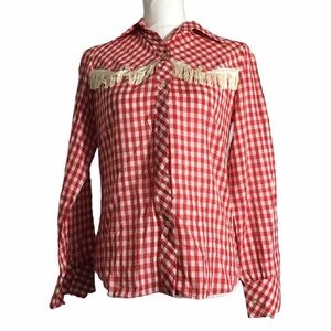 RSC Vtg Western plaid button down shirt. XS
